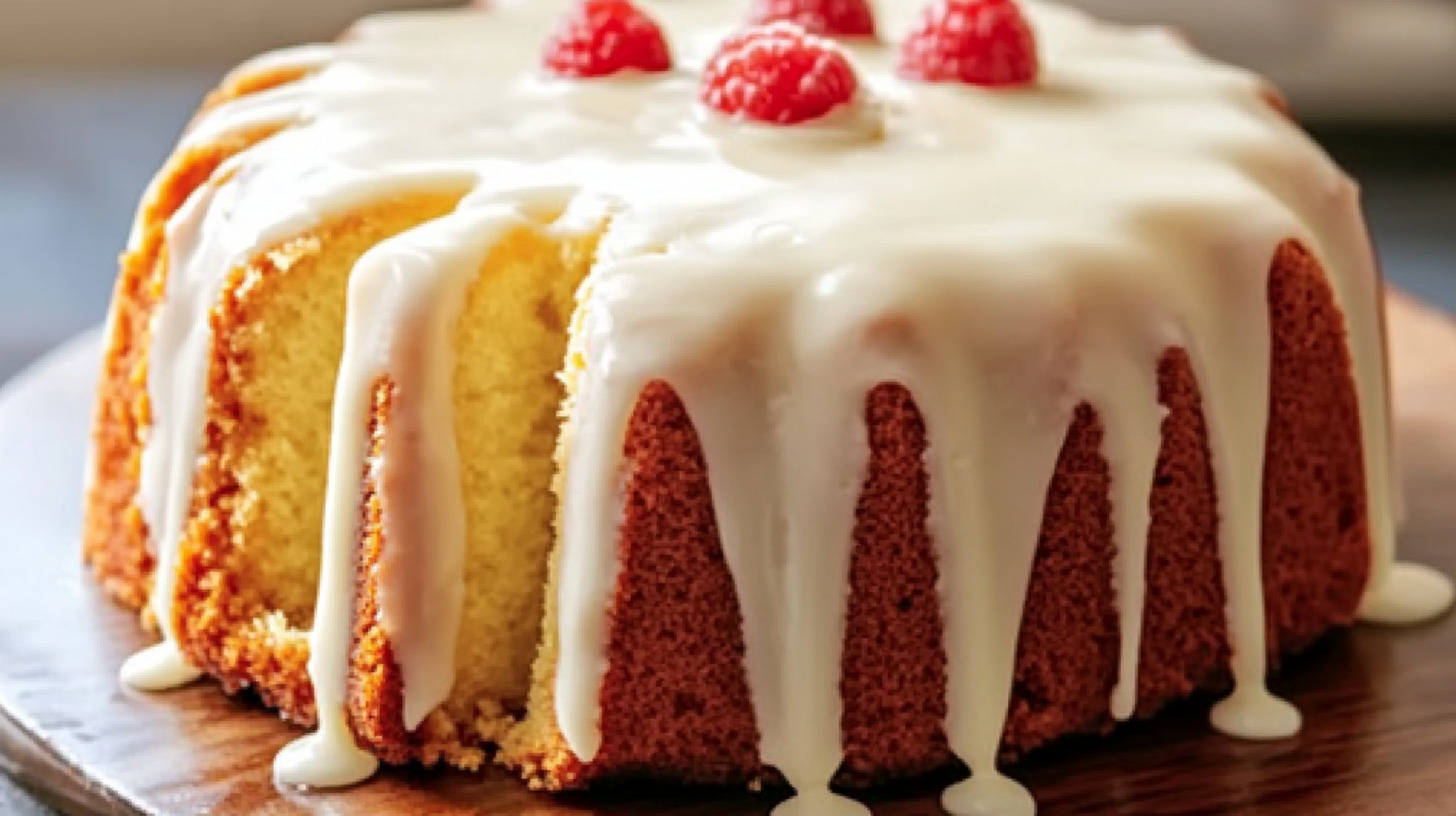 Vanilla Buttermilk Pound Cake with Cream Cheese Glaze