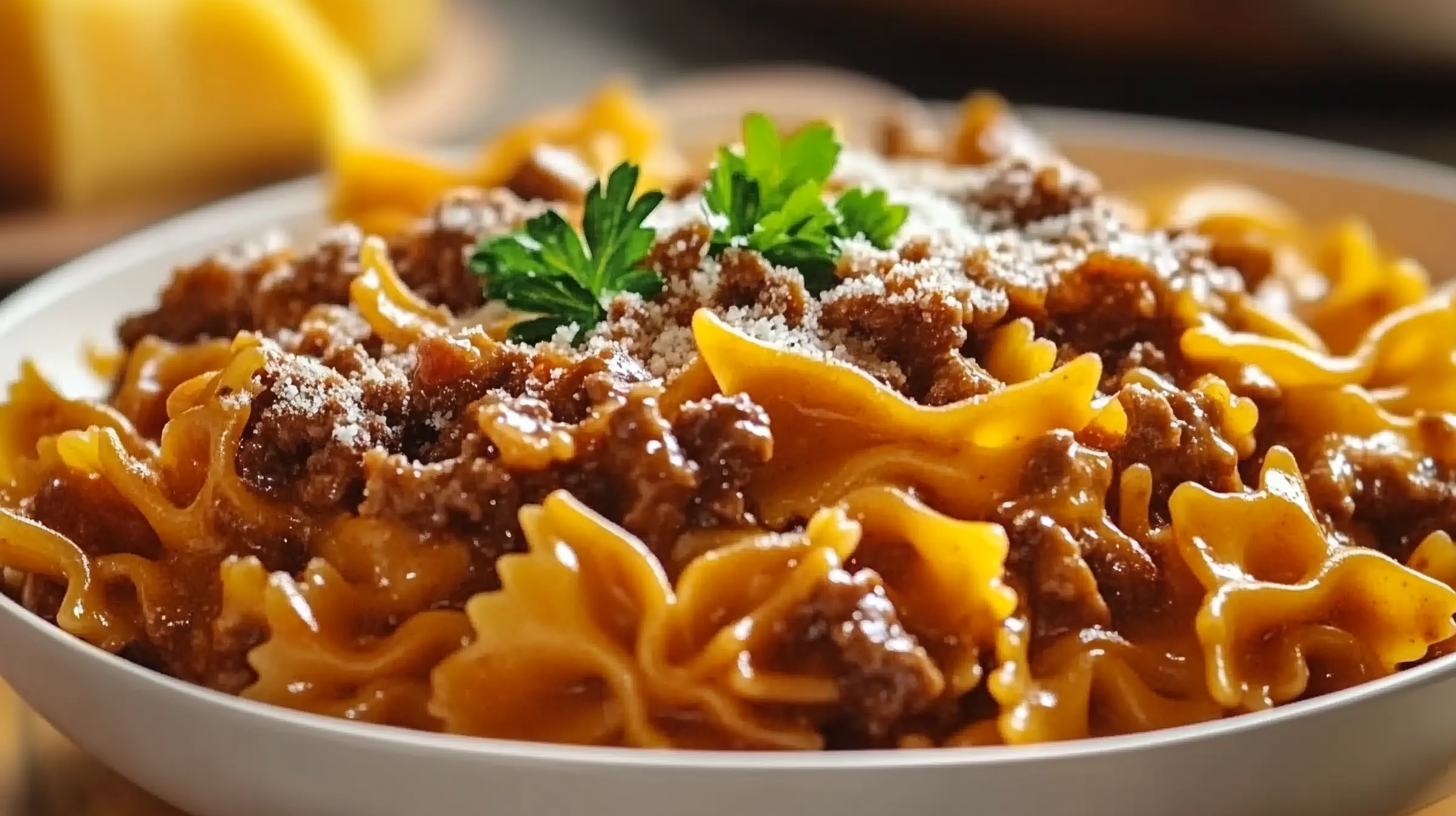 Velveeta Beef Bowtie Pasta