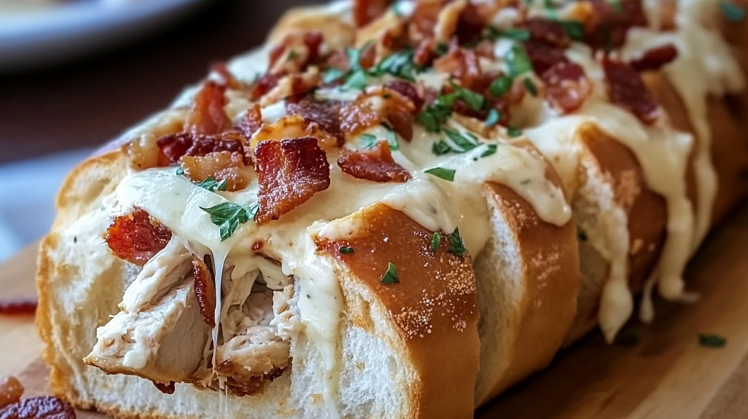 Chicken Bacon Ranch Stuffed Bread