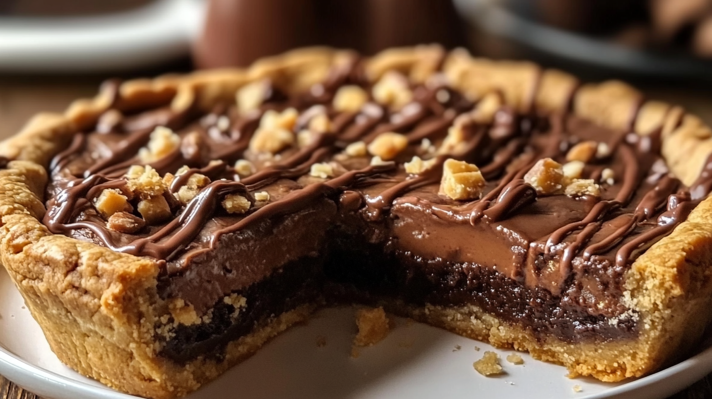 Nutella Stuffed Cookie Pie