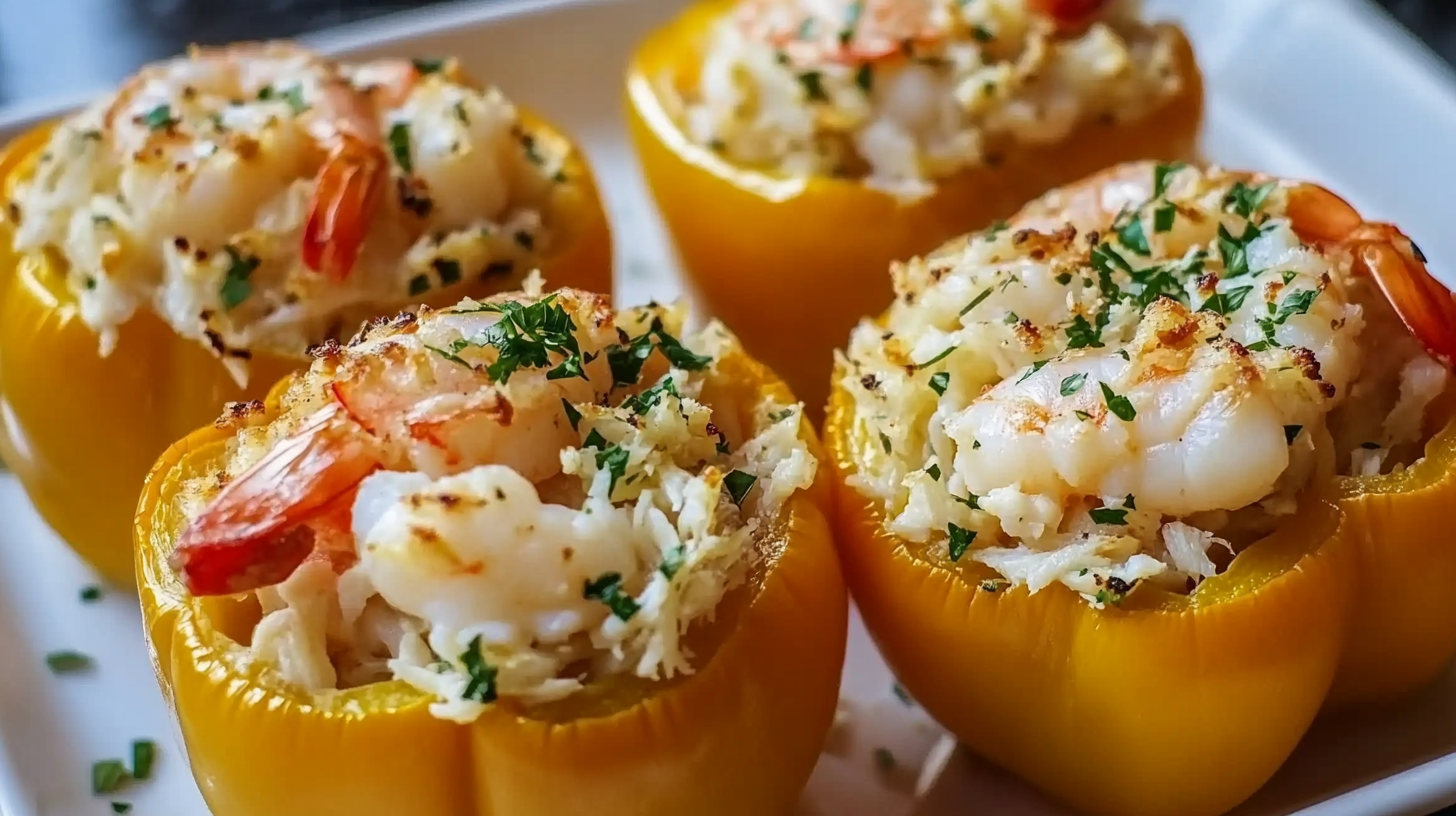 Crab and Shrimp Stuffed Bell Peppers Recipe