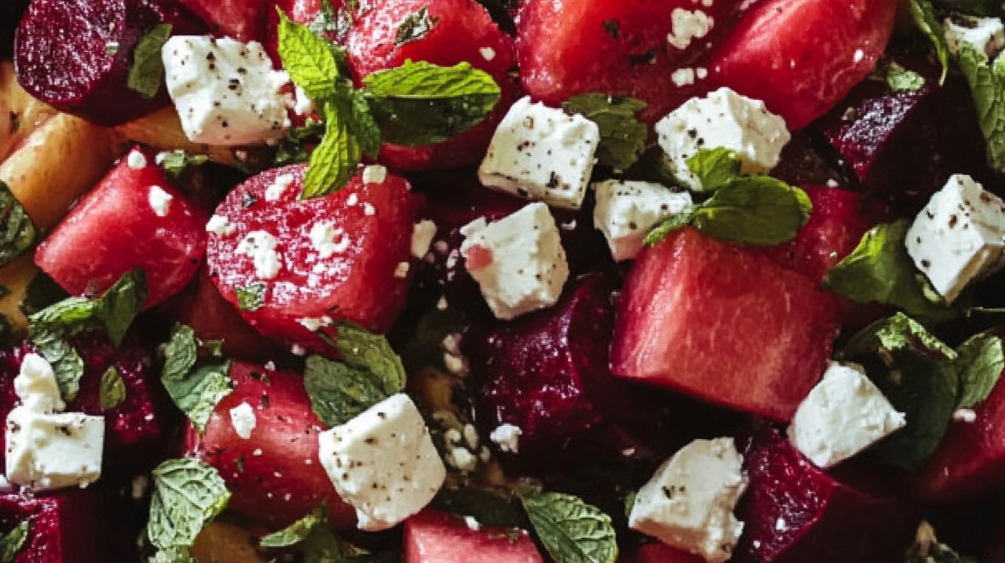 Roasted Beet and Watermelon Salad with Feta and Mint