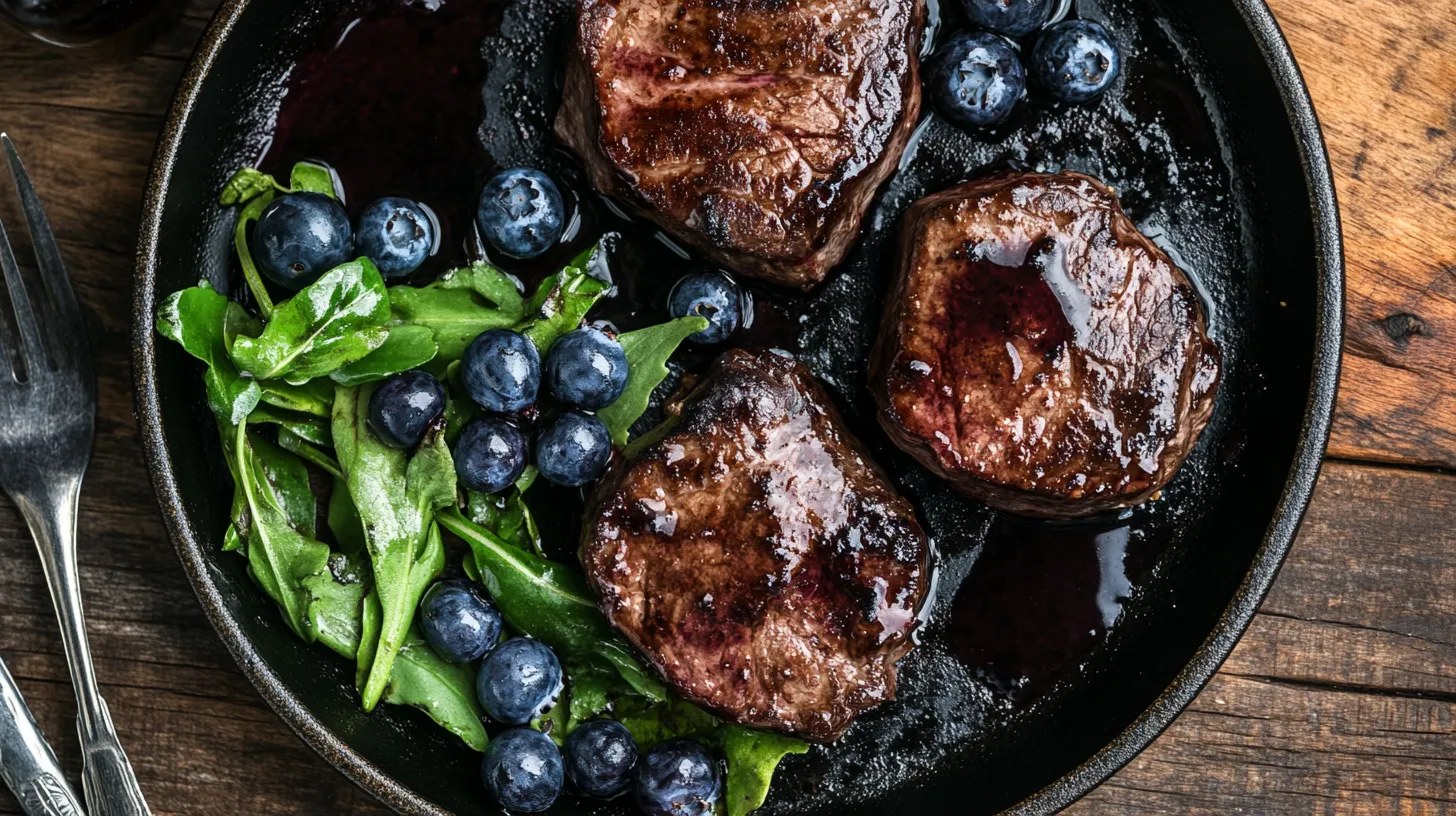 Venison Medallions with Blueberry Balsamic Glaze