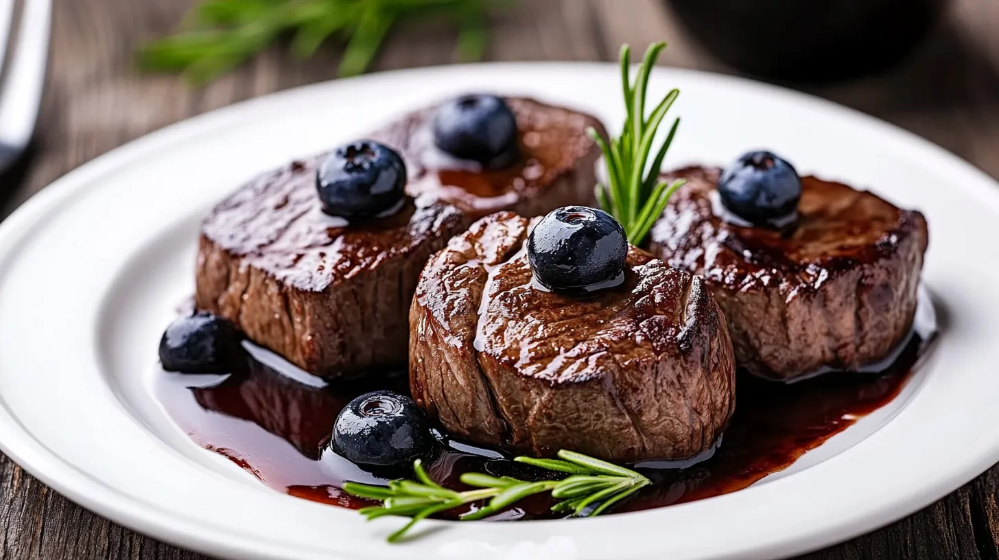 Venison Medallions with Blueberry Balsamic Glaze
