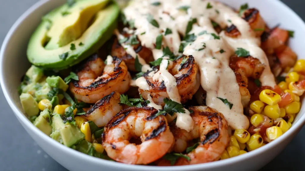 Grilled Shrimp Bowl with Avocado