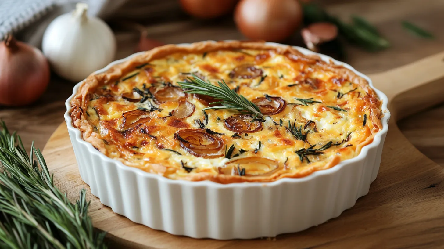 Caramelized Onion and Goat Cheese Crustless Quiche