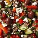 Keto Mediterranean Ground Beef Stir Fry