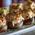 Creamy Garlic Crab-Stuffed Mushrooms