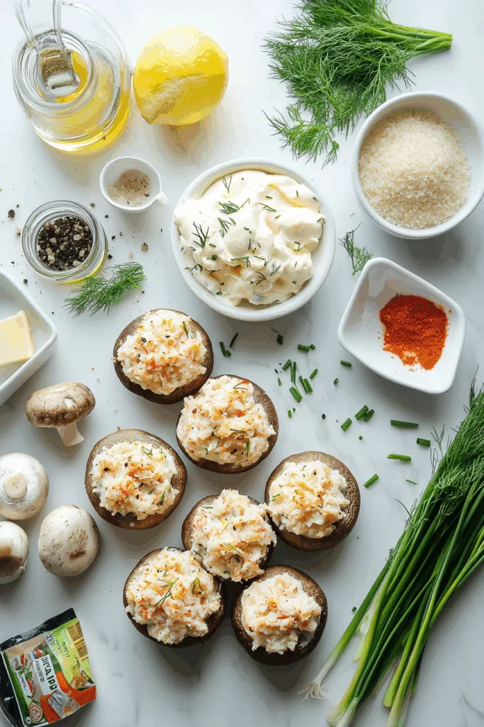 Creamy Garlic Crab-Stuffed Mushrooms