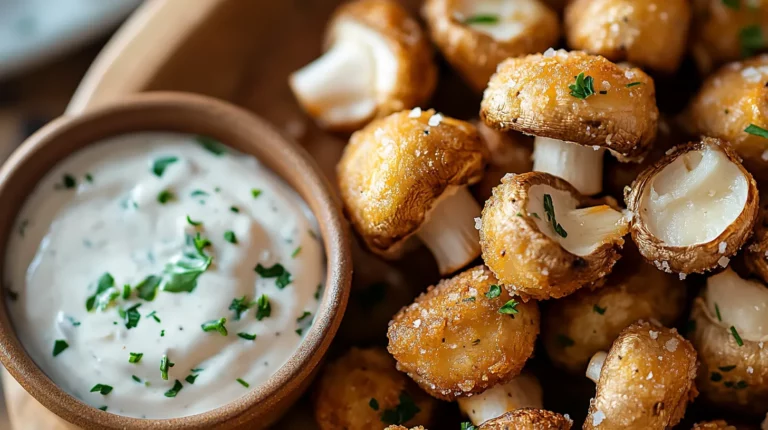 Crispy Fried Mushrooms with Cool Ranch Dip