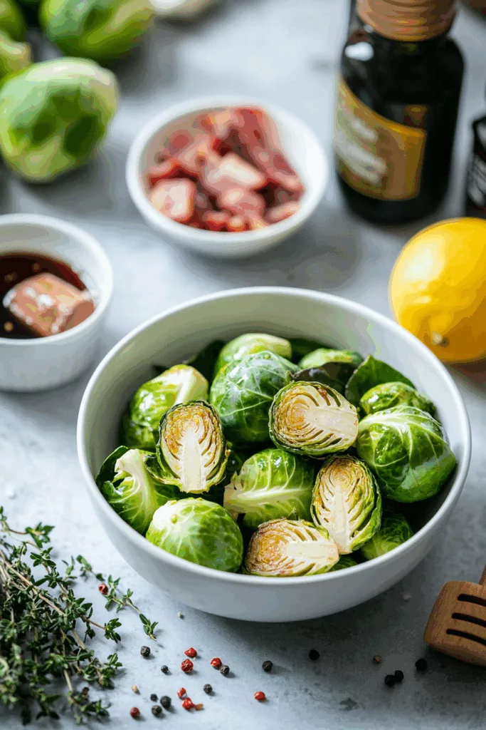 Crispy Honey-Glazed Brussels Sprouts with Bacon