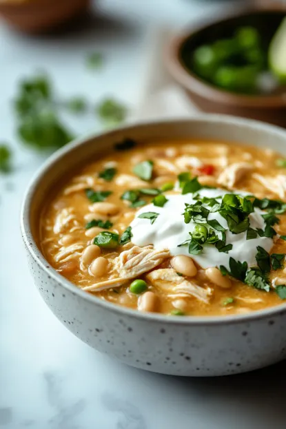 Mediterranean Style White Chicken Chili