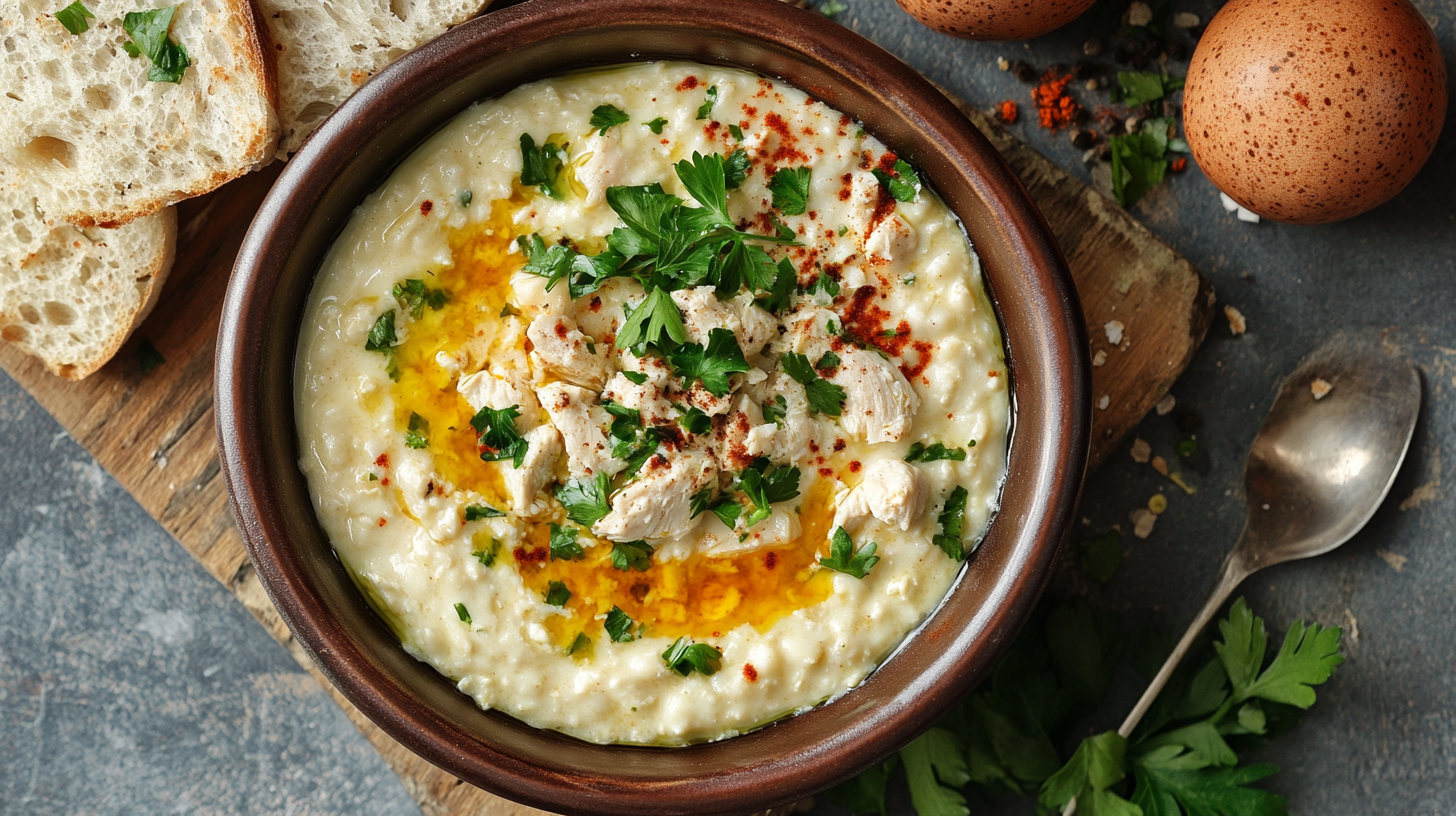 Mediterranean Style White Chicken Chili Packed with Fresh Flavor
