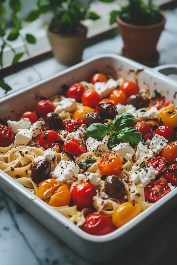 Baked Feta Pasta with Cherry Tomatoes and Olives: How to Make a Delicious Dish 6 Baked Feta Pasta with Cherry Tomatoes and Olives