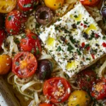Baked Feta Pasta with Cherry Tomatoes and Olives