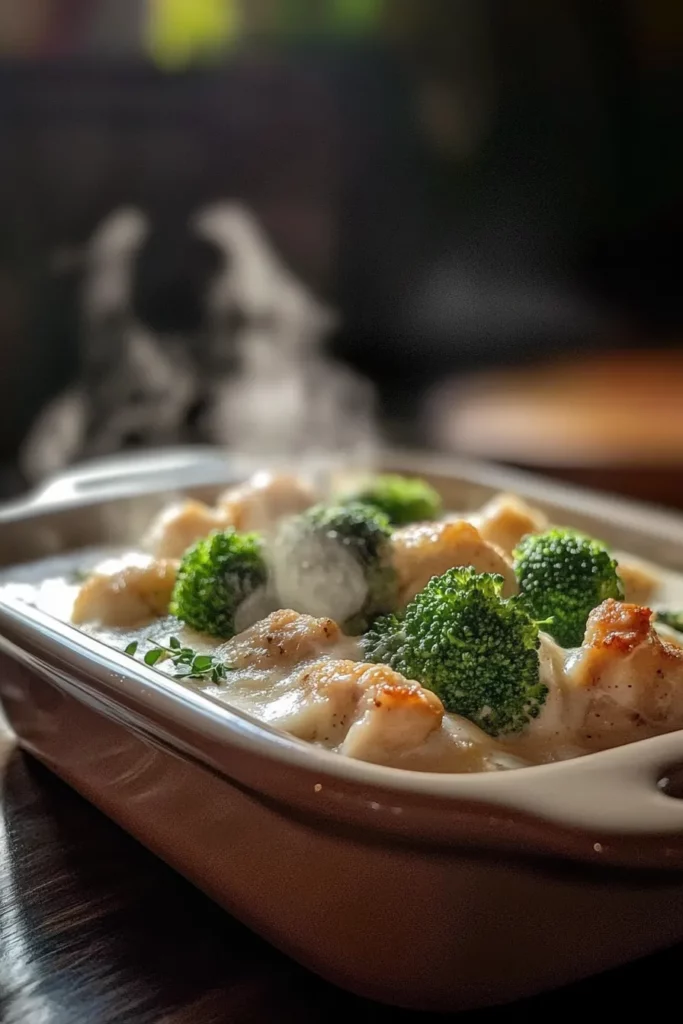 Chicken with Broccoli in a Creamy Cheesy Sauce