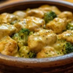 Chicken with Broccoli in a Creamy Cheesy Sauce