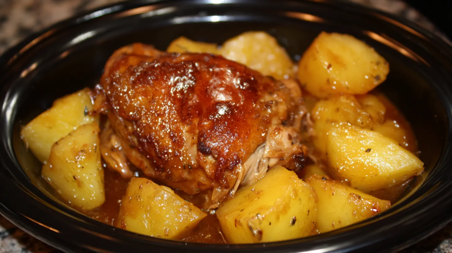 Crock Pot Chicken Roast with Pineapple and Brown Sugar Delight