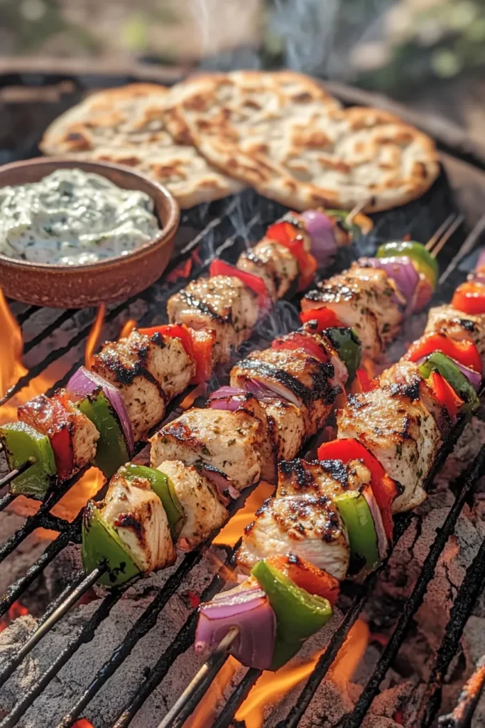 Greek Chicken Souvlaki with Tzatziki Sauce