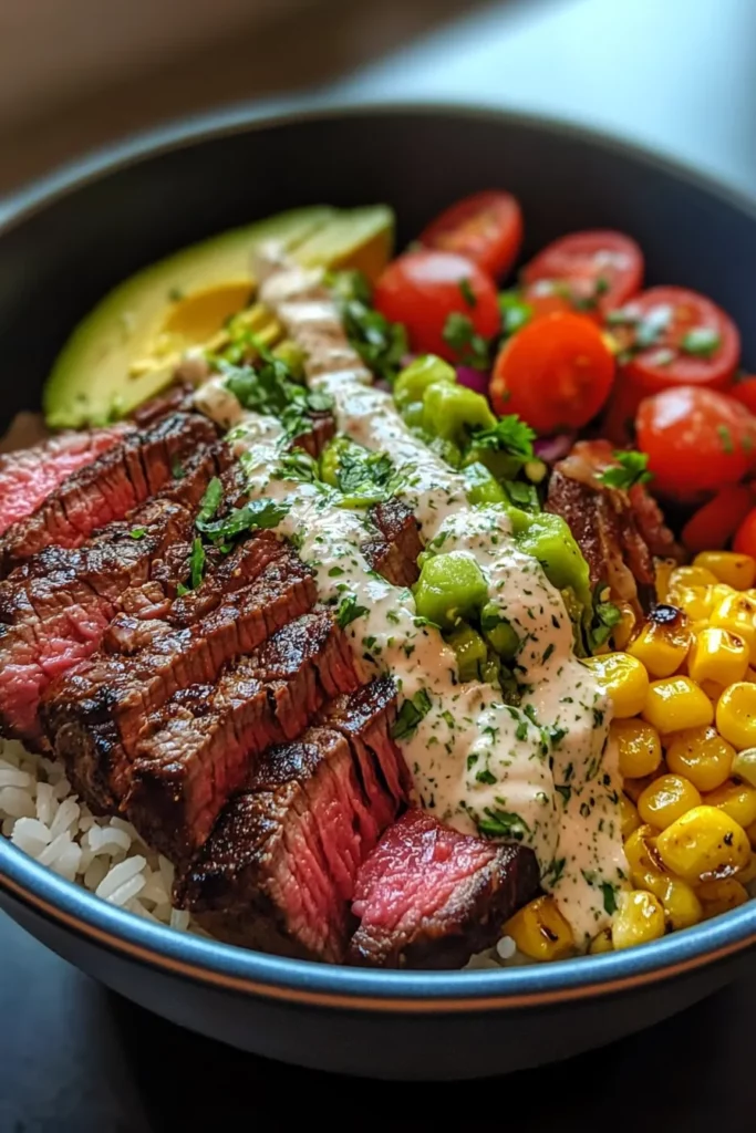 Steak Avocado and Roasted Corn Bowl with Cilantro Cream Sauce: Best Recipe for a Hearty Meal 7 Steak Avocado and Roasted Corn Bowl with Cilantro Cream Sauce