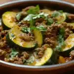 Zucchini with Ground Beef in Green Sauce