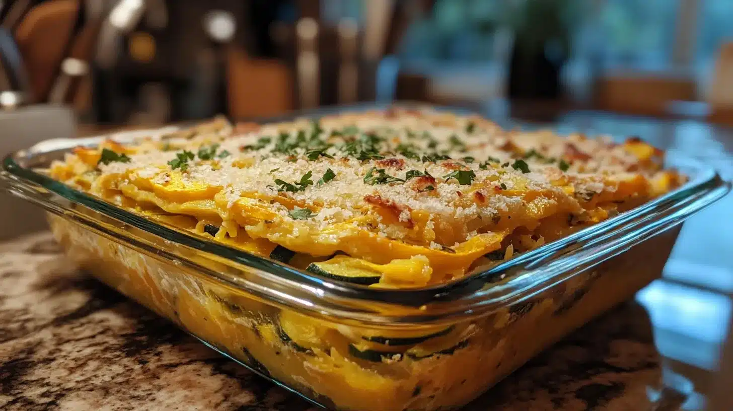 Layered Zucchini Yellow Squash Casserole