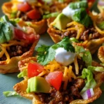 Mini Taco Cupcakes with Ground Beef and Cheese Recipe