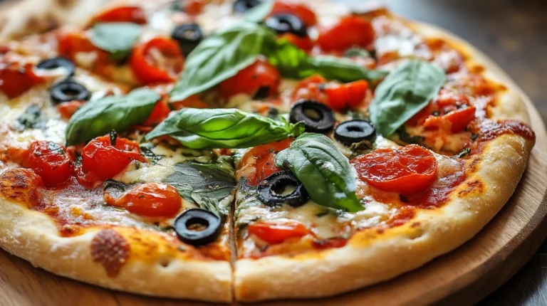 Unlock the Ultimate Mediterranean Pizza Recipe: A Professional Instructive How-To 5 Mediterranean pizza on a rustic table with a coastal village background