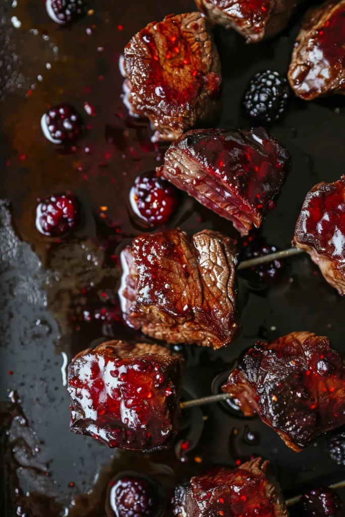 Blackberry Chipotle Glazed Steak Bites - Delicious Recipe