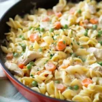 Creamy Chicken Pot Pie Pasta Skillet