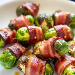 Crispy Bacon-wrapped Brussels With Maple Garlic Glaze