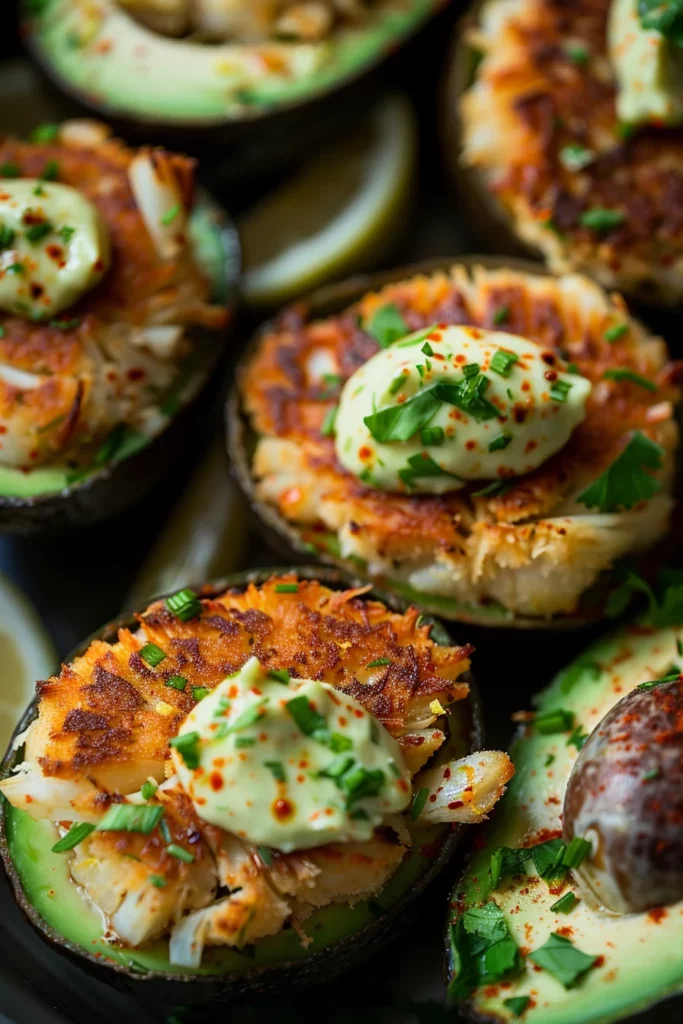Elegant Crab Cake Stuffed Avocados With Lemon Aioli Recipe