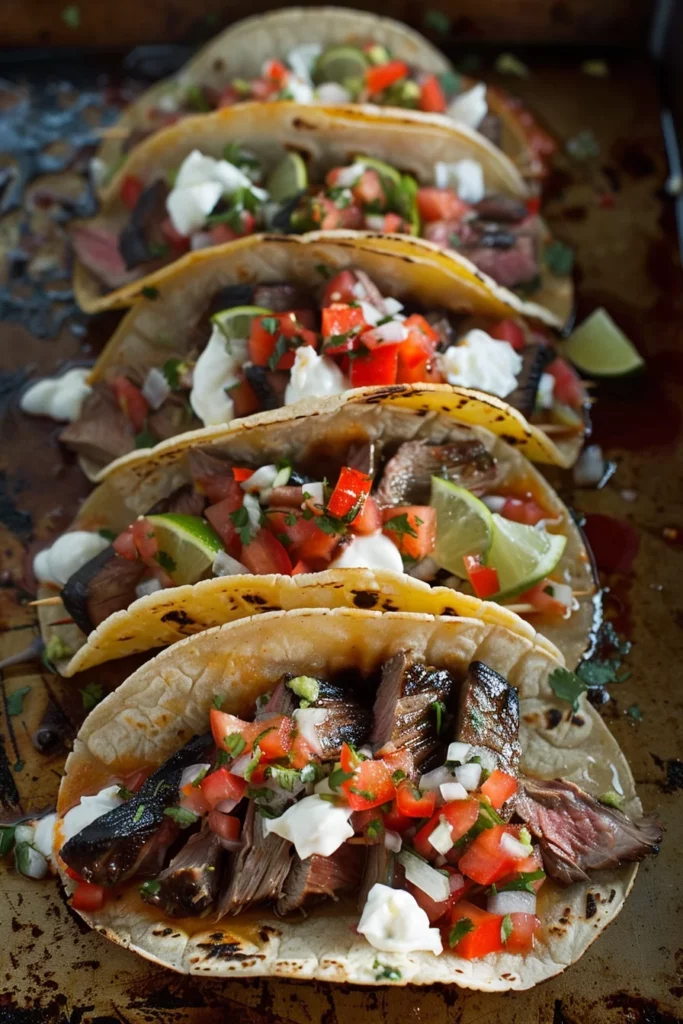 Fire-grilled Venison Tacos With Roasted Pepper Salsa and Lime Crema Delight