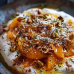 Grated Frozen Peach With Honey Breakfast