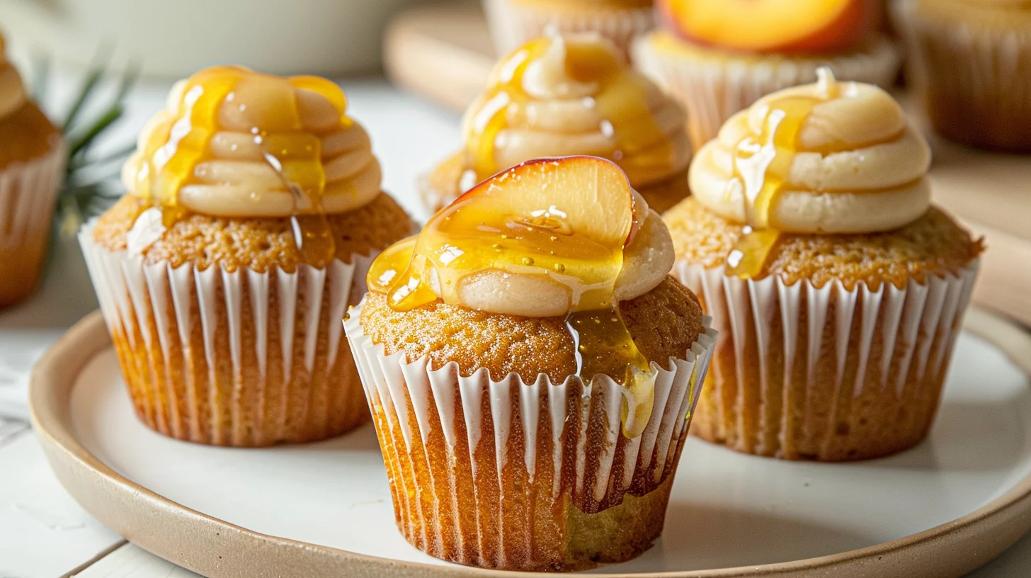 Honey peach cupcake drizzle hack