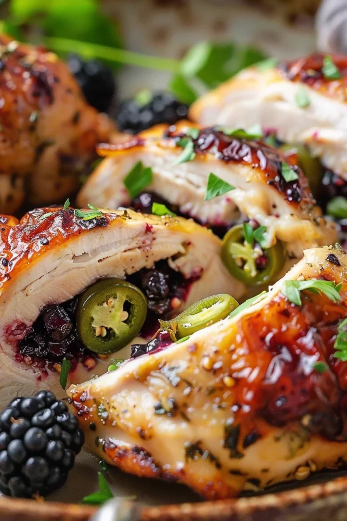 Melty Blackberry Jalapeno Stuffed Chicken Delight
