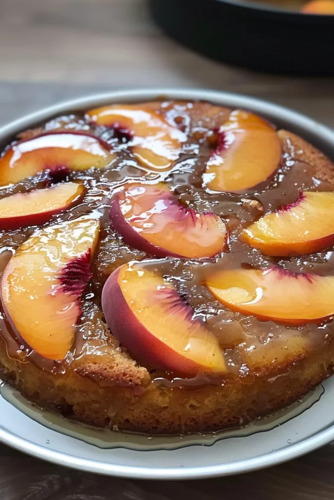 Peach Upside Down Cake With Hot Honey Delight Recipe