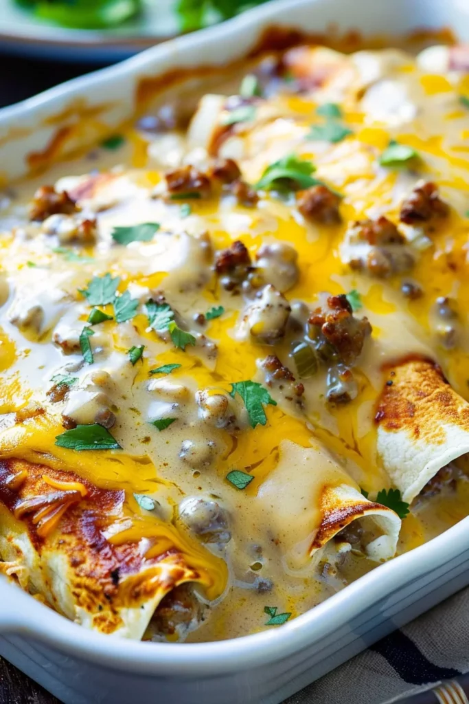 Southern Breakfast Enchiladas With Sausage Gravy Delight