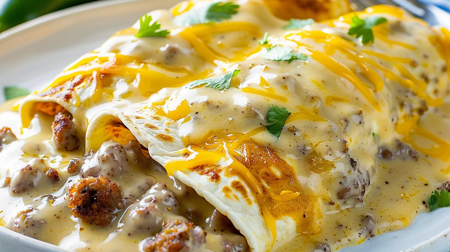 Southern Breakfast Enchiladas With Sausage Gravy