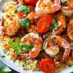 Spicy Garlic Parmesan Orzo Bake With Shrimp