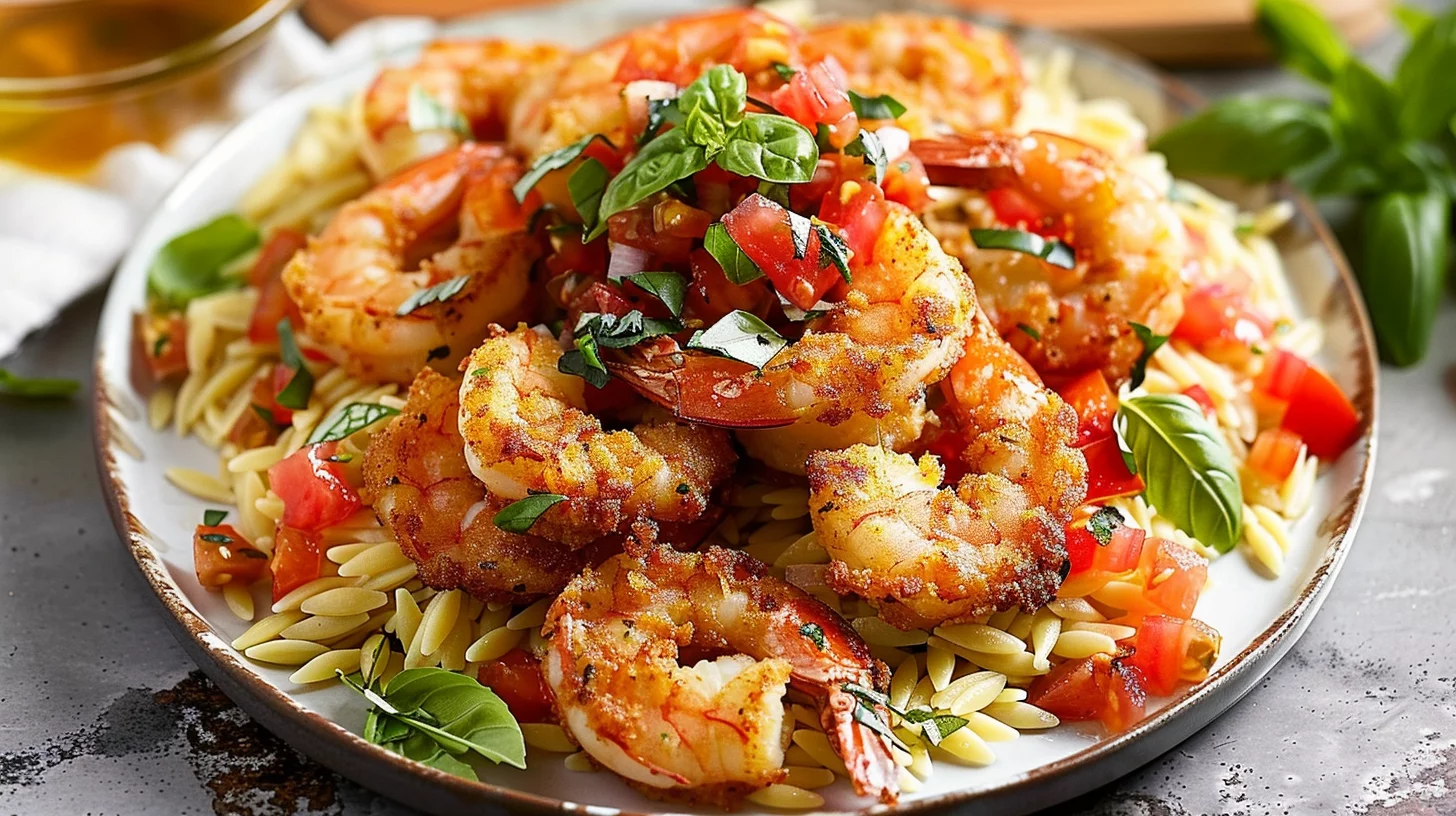 Spicy Garlic Parmesan Orzo Bake With Shrimp – Delicious Recipe