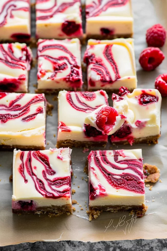 White Chocolate Raspberry Cheesecake Bars Delicious Recipe