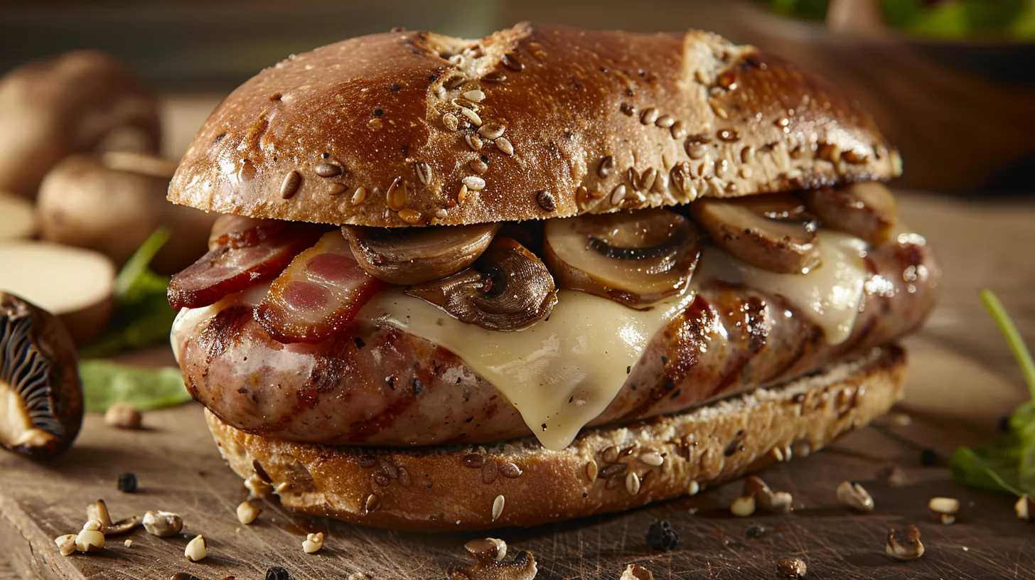 Bacon Mushroom Swiss Sausage
