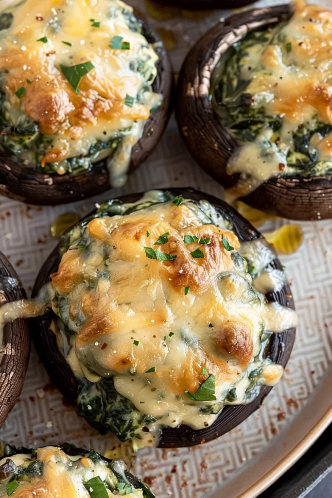 Baked Spinach and Cheese Stuffed Portobello Mushrooms: Ultimate Cheesy Delight 12 Baked Spinach and Cheese Stuffed Portobello Mushrooms: Ultimate Cheesy Delight