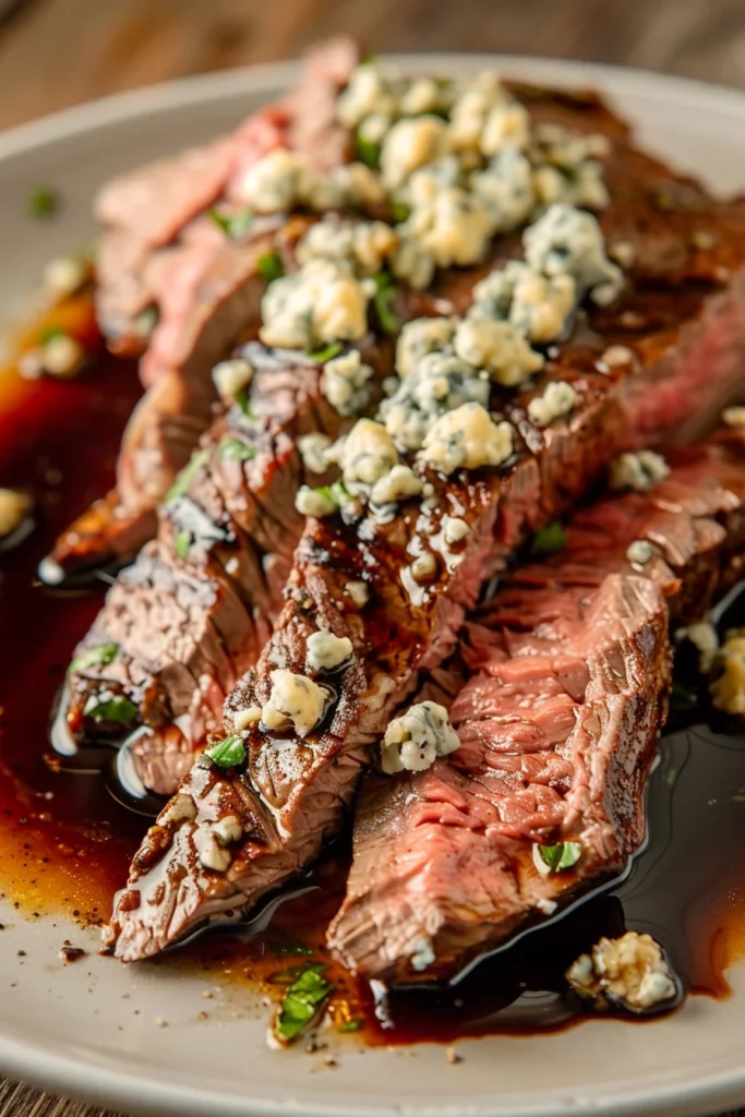 Balsamic Marinated Flank Steak With Blue Cheese Crust - Unleash the Ultimate Flavor Explosion