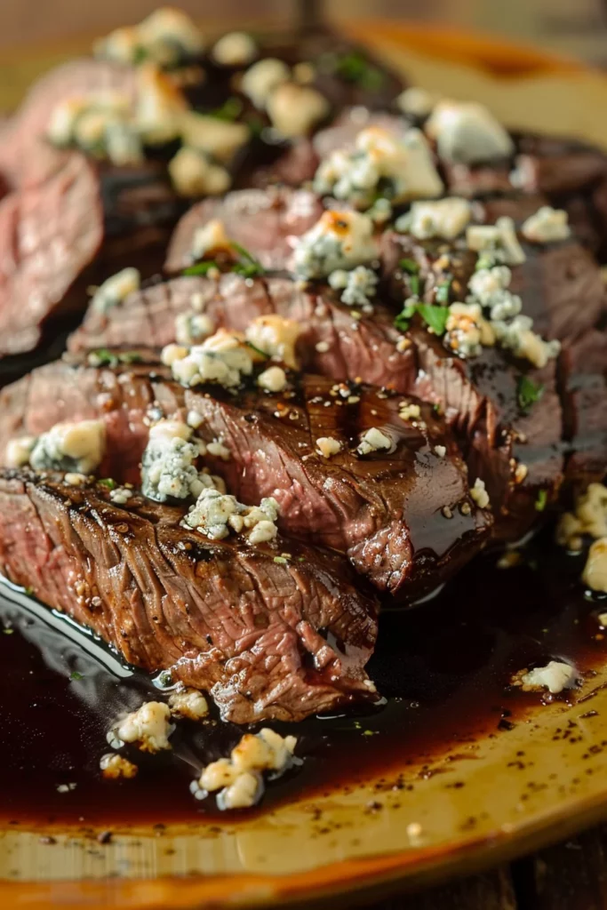 Balsamic Marinated Flank Steak With Blue Cheese Crust - Unleash the Ultimate Flavor Explosion