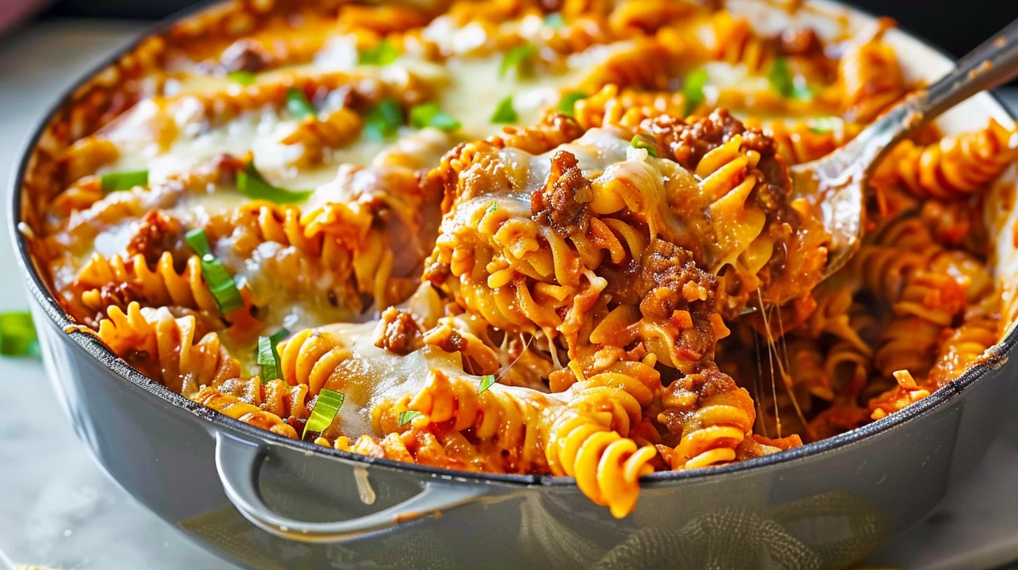 Beefy Enchilada Pasta Casserole