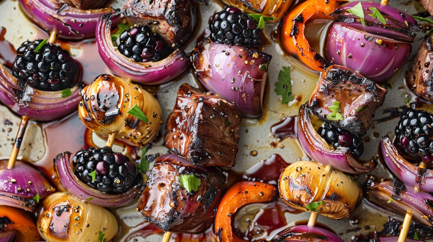 Blackberry-Habanero Venison Kebabs