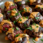Cast Iron Venison Steak Bites with Creamy Summer Horseradish Sauce