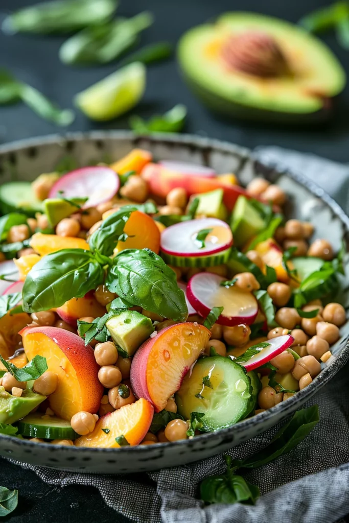 Chickpea Peach Salad With Honey Lime Dressing: Ultimate Summer Flavor Explosion